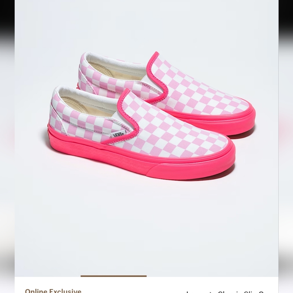 Vans Hot Pink/neon Pink Checkered Sneakers